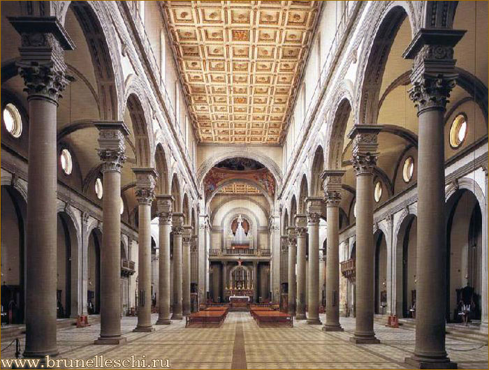 Интерьер церкви Сан Лоренцо, Флоренция / www.brunelleschi.ru